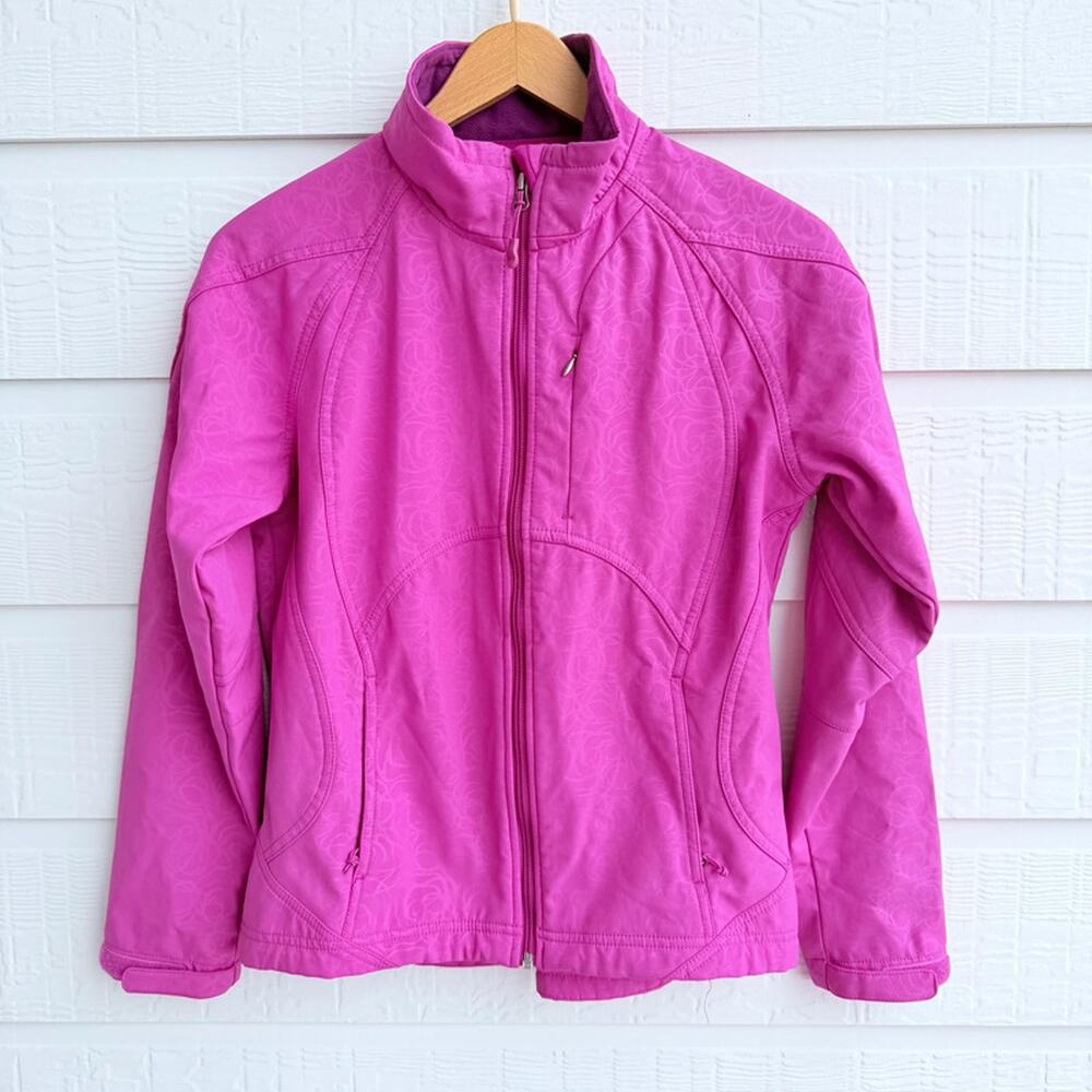 Double Diamond Floral Ski Jacket Women S Raspberry Pink Faux Fur Lined